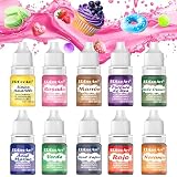 Colorante Liposoluble para Chocolate - ERCorArt 10 Colores Altamente Concentrados y Solubles en Aceite para Foudant, Tartas de Chocolate, Glaseados, Helados, etc., 6 ml/Unidad