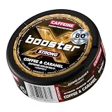 X-Booster Caffeine Pouches Coffee & Caramel - Bolsitas de Cafeína 80 mg + Taurina y Vitamina C - Tu Cafeína en el Bolsillo, Sin Taza, Sin Agua, Sin Esperas - Hecho en la UE - Lata de 20