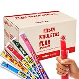 Flax Helado, Helados de Hielo sin Gluten y sin Lactosa, Flax fiesta, sabor Piruleta Cereza, Lolipop Fresa, Sandía, Pintalenguas, Power, Caja con 96 unidades