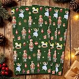 servilletas navideñas de papel cascanueces decorativos | 40 servilletas de postre con diseño navideño de cascanueces decorativos para almuerzo y cena