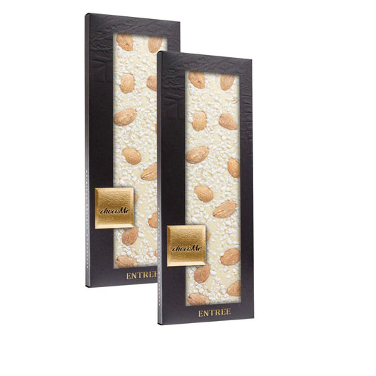 ChocoMe White Chocolate with Lemon Peel, Apple and Almonds 2x110g for Cava Brut Reserva